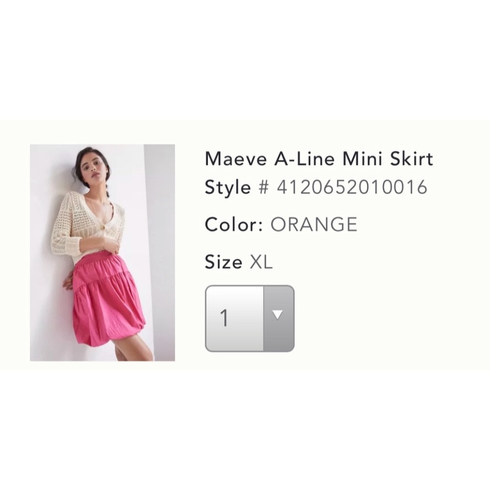 Anthropologie Maeve A-Line Mini Skirt Pink NWT SZ XL - Picture 13 of 13